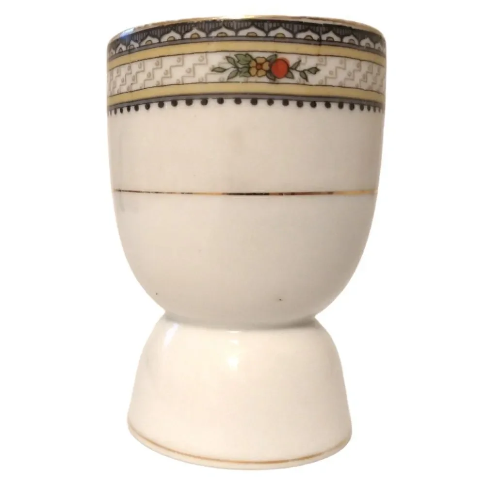 1 Vtg Noritake Lavista Egg Cup Holder Hand Painted Japan Porcelain Art‎ Deco